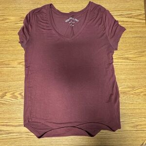 Eddie Bauer Women's V-Neck Tee - Deep Burgundy